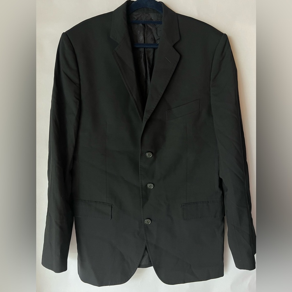 DOLCE & GABBANA Size USA‎ 40/50 Black Collar Sport Coat Wool & Spandex